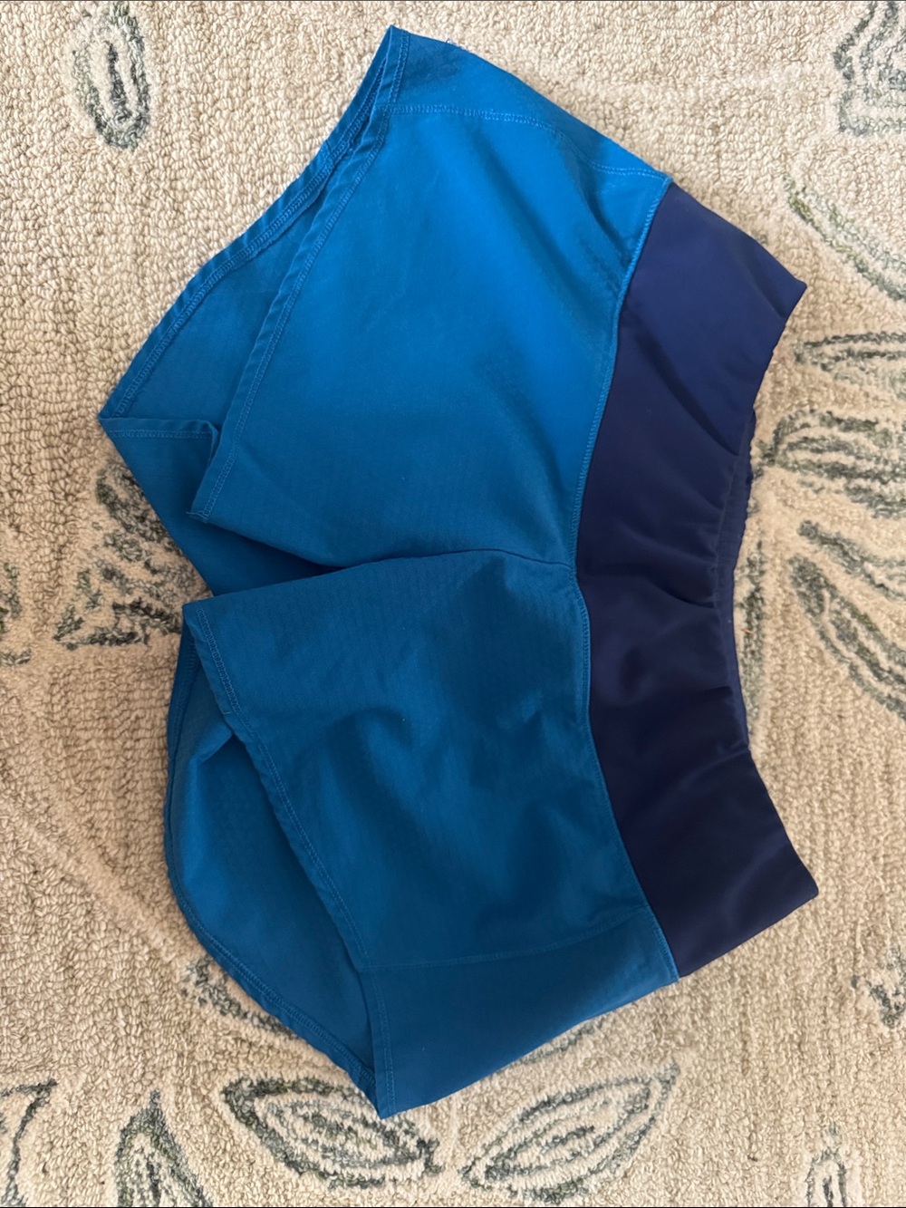 oiselle Blue Two-Tone Running Shorts